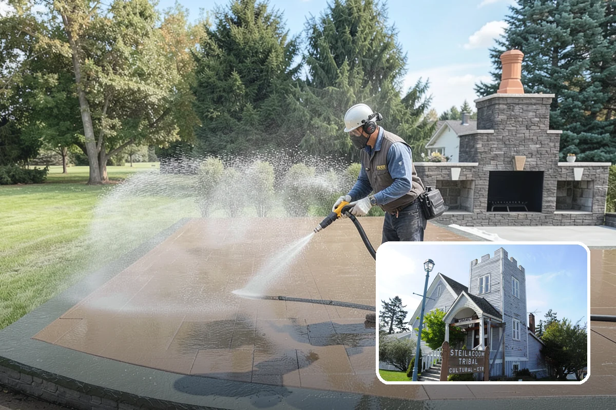 House Wash & Roof Cleaning Package in Steilacoom, Pierce County, WA - Addresses the two fastest-greening surfaces in one trip
