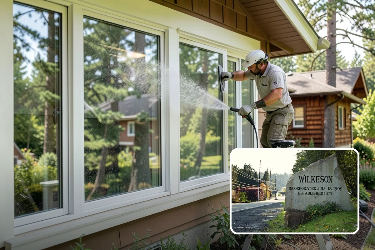 House Wash & Roof Cleaning Package in Wilkeson, Pierce County, WA - Addresses the two fastest-greening surfaces in one trip