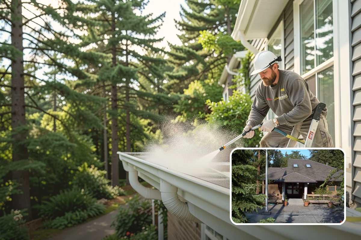 House Wash & Roof Cleaning Package in Yarrow Point, King County, WA - Addresses the two fastest-greening surfaces in one trip