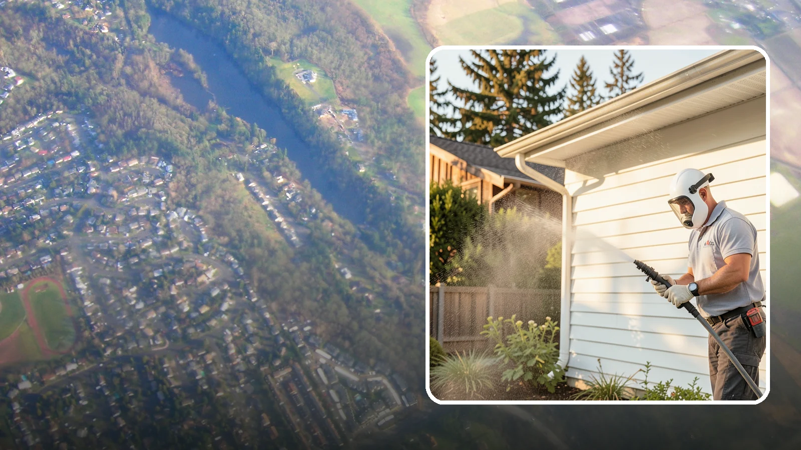 House Washing in Algona, King County, WA - Our house washing lifts the green film, mildew, and grime that Western Washington's damp climate leaves on your siding.