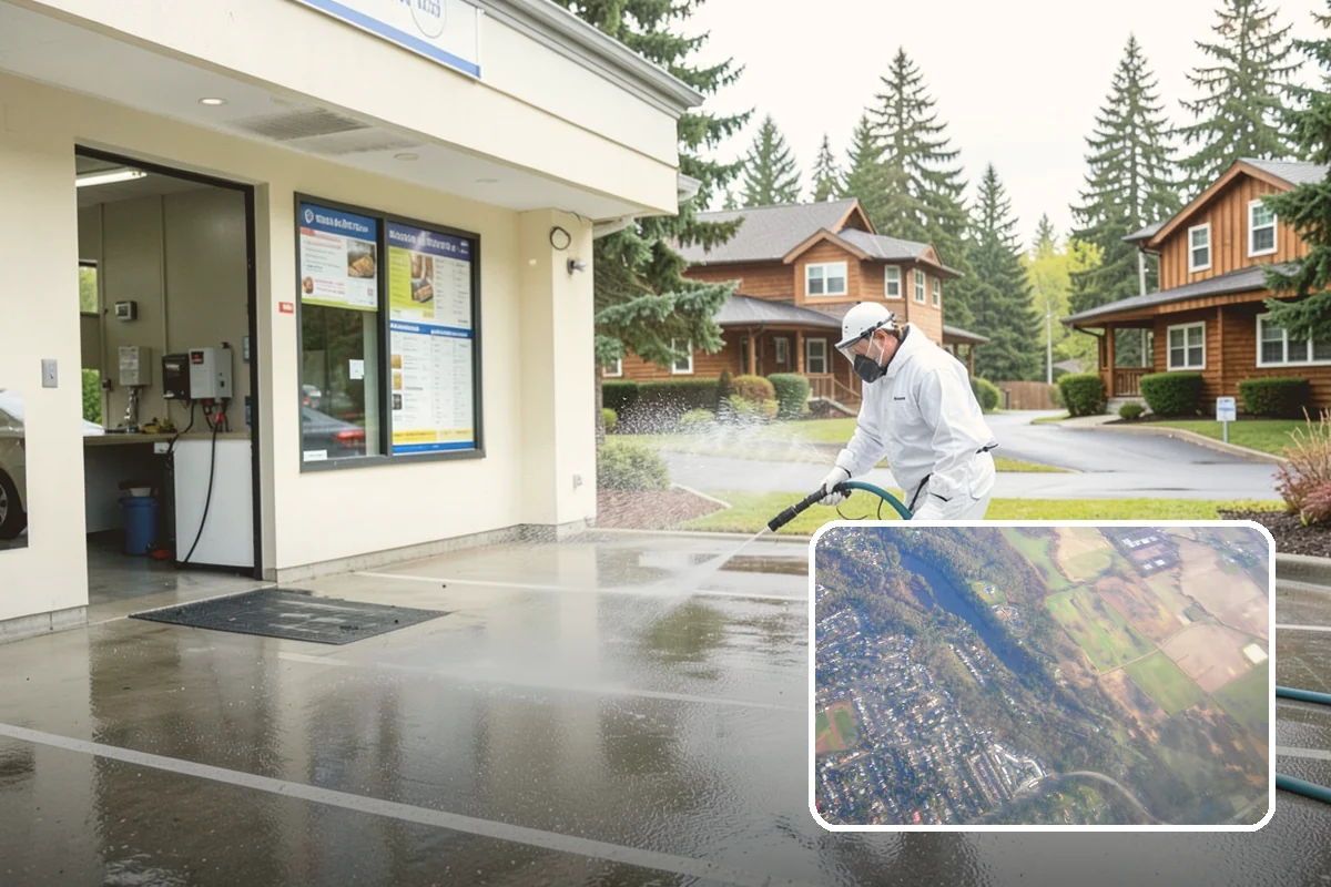 House Washing in Algona, King County, WA - Removes the tell-tale green sheen that shade and moisture create