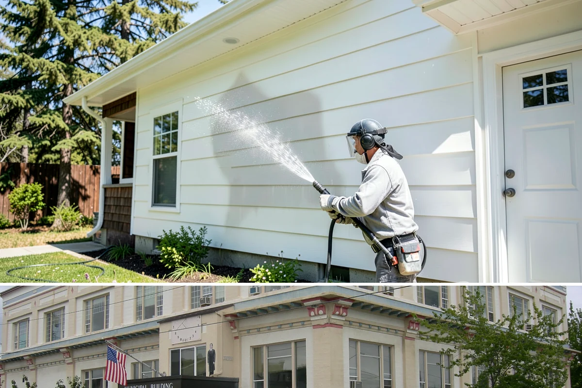 House Washing in Anacortes, Skagit County, WA - Late spring through early fall gives the driest windows for treatment to dwell and dry properly before the next rain.