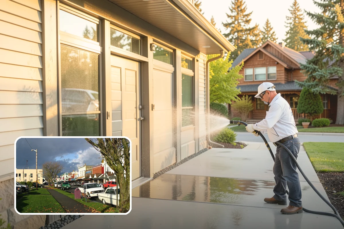 House Washing in Arlington, Snohomish County, WA - Removes the tell-tale green sheen that shade and moisture create