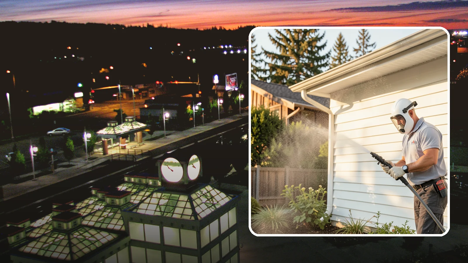 House Washing in Auburn, King County, WA - Our house washing lifts the green film, mildew, and grime that Western Washington's damp climate leaves on your siding.