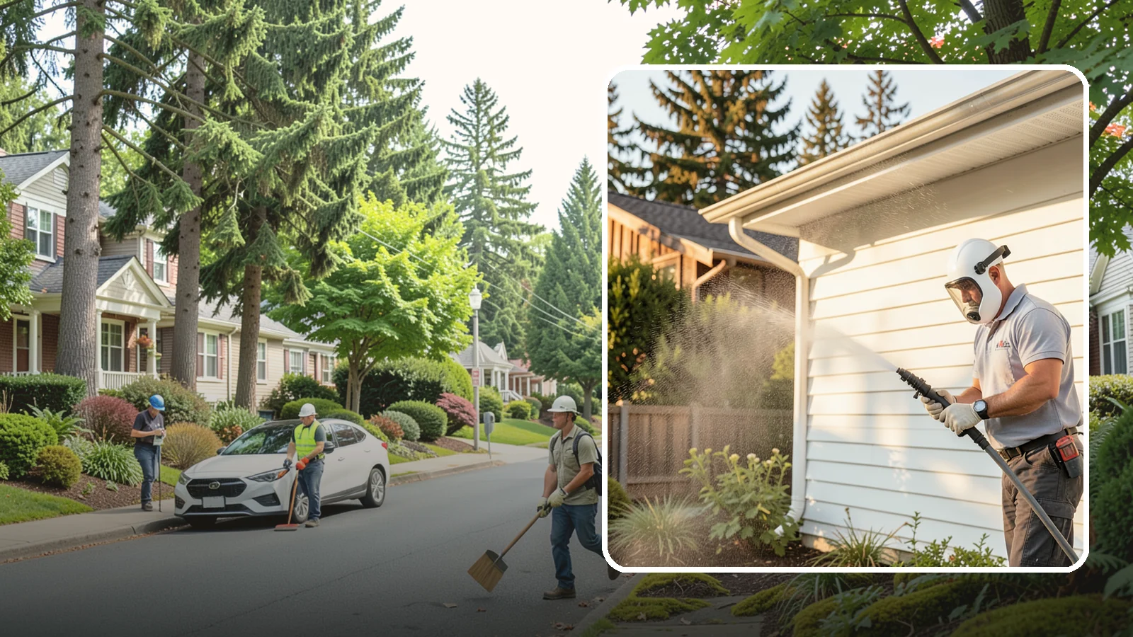 House Washing in Beaux Arts Village, King County, WA - Our house washing lifts the green film, mildew, and grime that Western Washington's damp climate leaves on your siding.