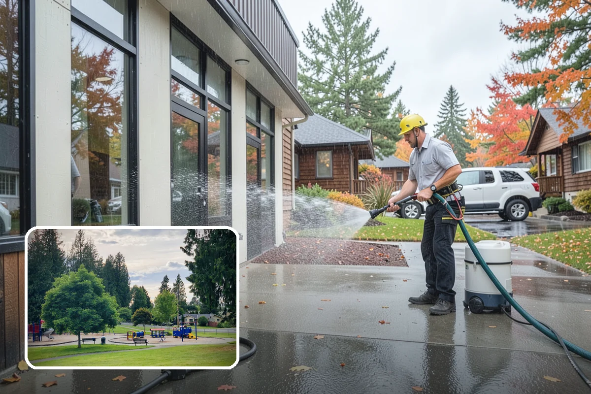 House Washing in Bonney Lake, Pierce County, WA - Removes the tell-tale green sheen that shade and moisture create