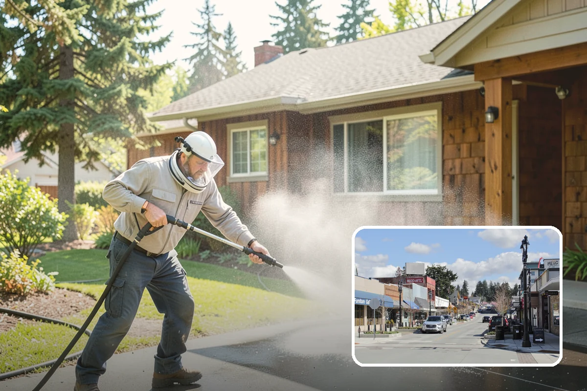 House Washing in Bothell, King County, WA - Removes the tell-tale green sheen that shade and moisture create
