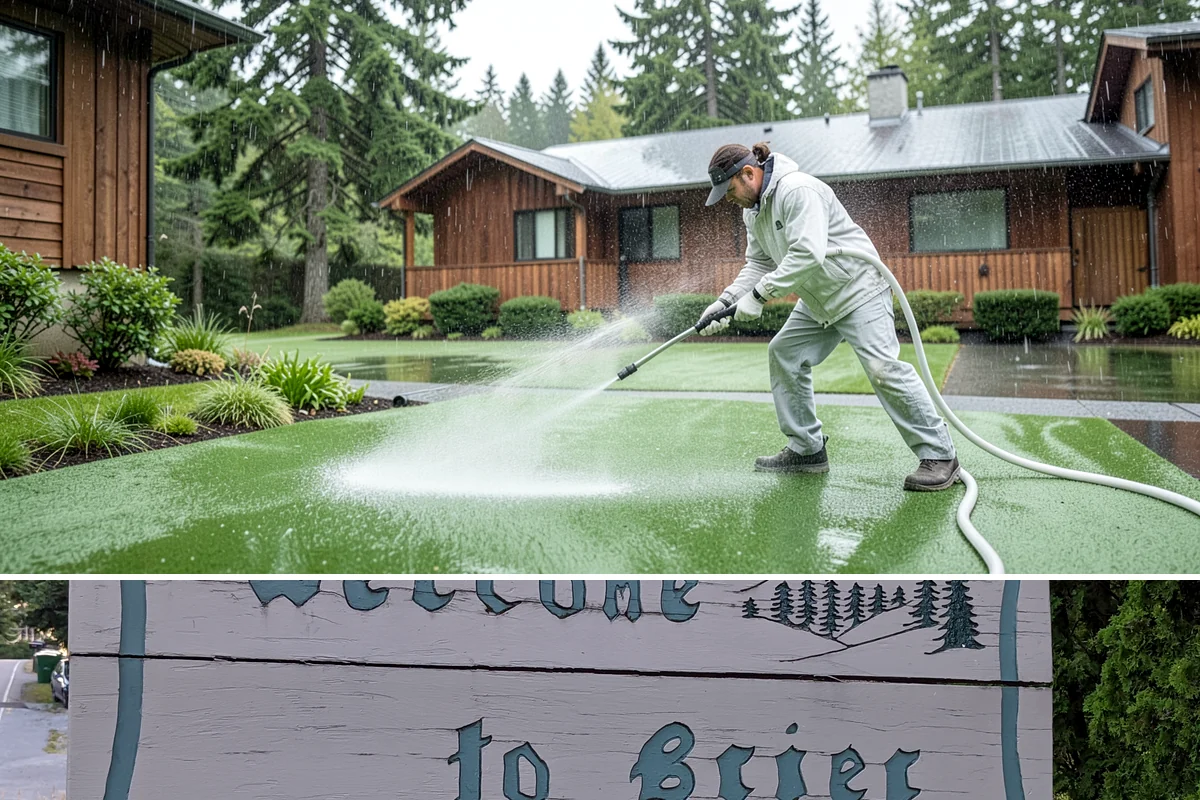 House Washing in Brier, Snohomish County, WA - Late spring through early fall gives the driest windows for treatment to dwell and dry properly before the next rain.