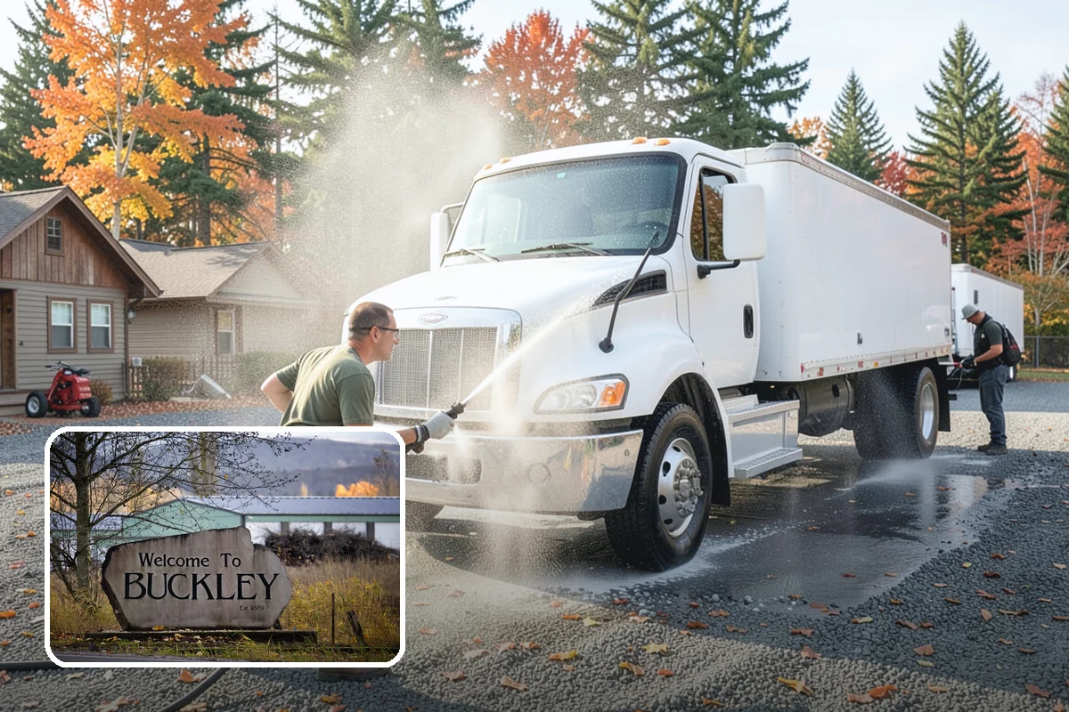 House Washing in Buckley, Pierce County, WA - Removes the tell-tale green sheen that shade and moisture create