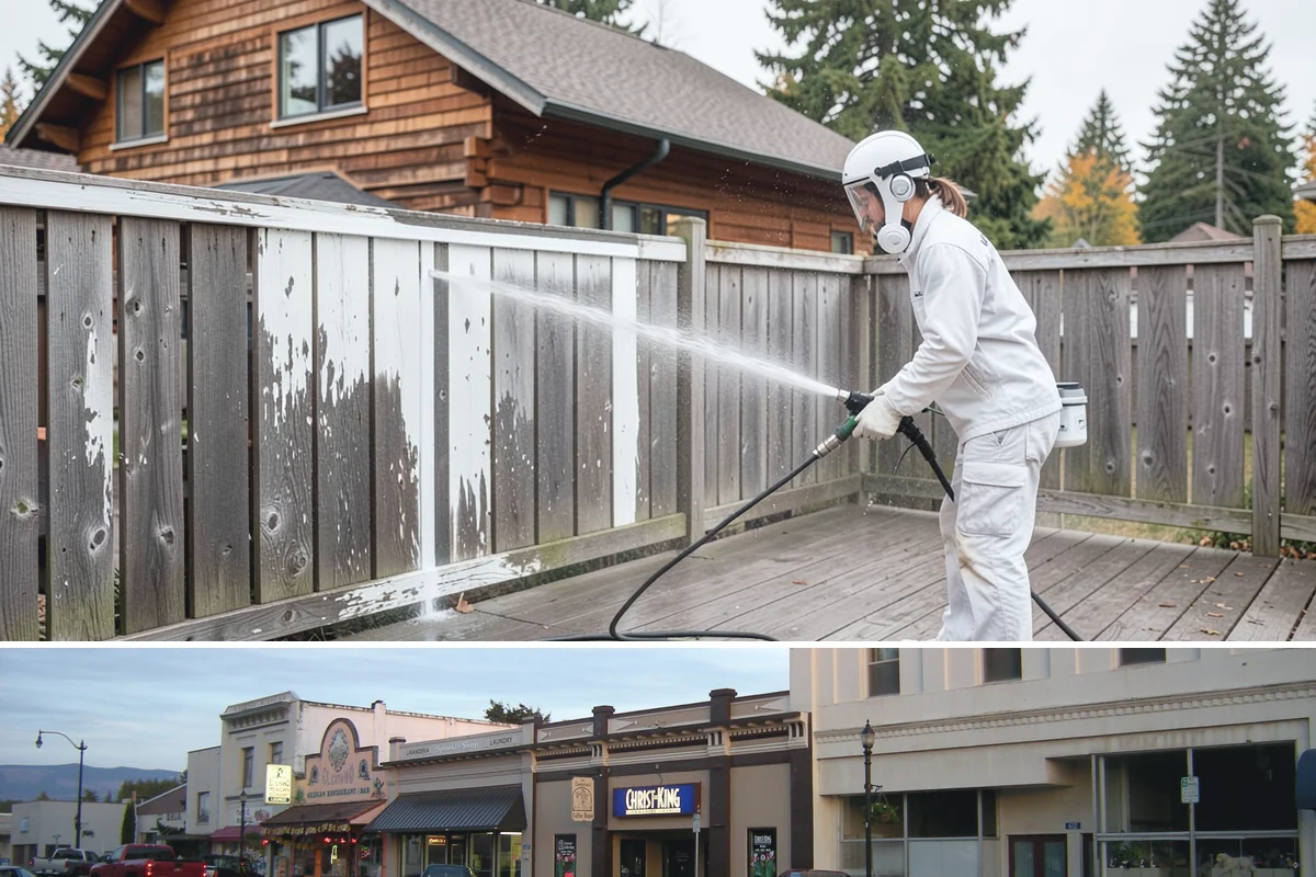 House Washing in Burlington, Skagit County, WA - Late spring through early fall gives the driest windows for treatment to dwell and dry properly before the next rain.