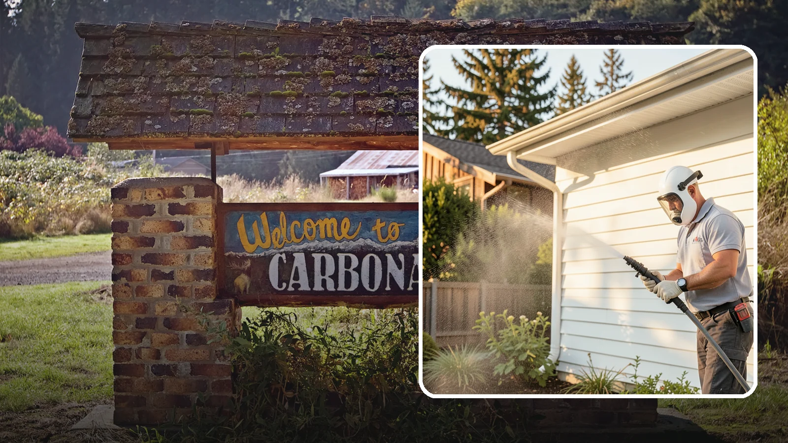 House Washing in Carbonado, Pierce County, WA - Our house washing lifts the green film, mildew, and grime that Western Washington's damp climate leaves on your siding.