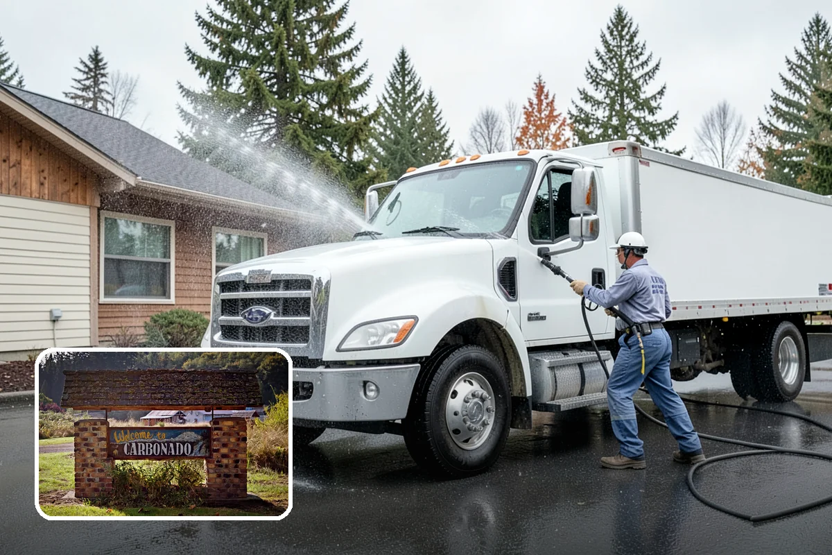 House Washing in Carbonado, Pierce County, WA - Removes the tell-tale green sheen that shade and moisture create