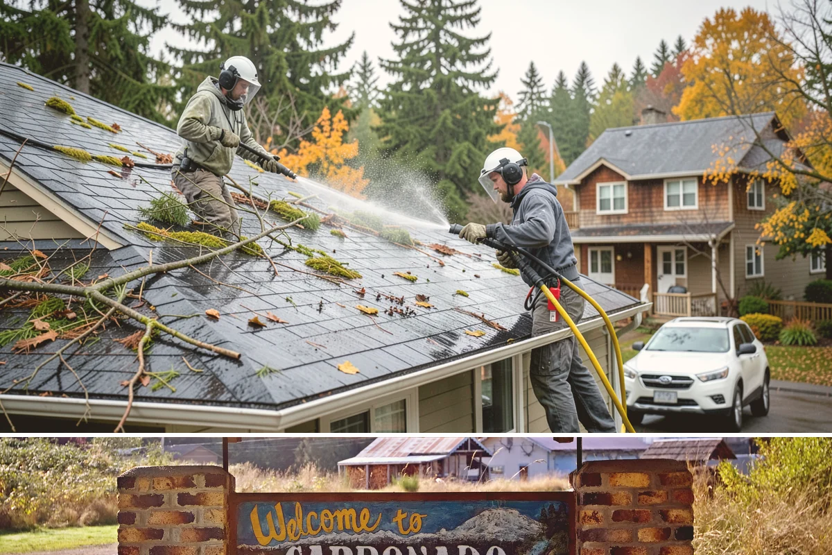 House Washing in Carbonado, Pierce County, WA - Late spring through early fall gives the driest windows for treatment to dwell and dry properly before the next rain.