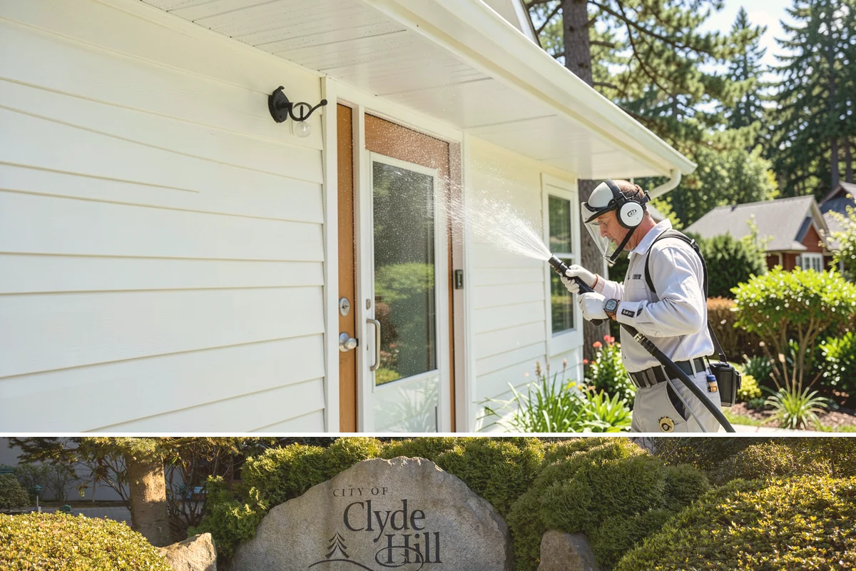 House Washing in Clyde Hill, King County, WA - Late spring through early fall gives the driest windows for treatment to dwell and dry properly before the next rain.