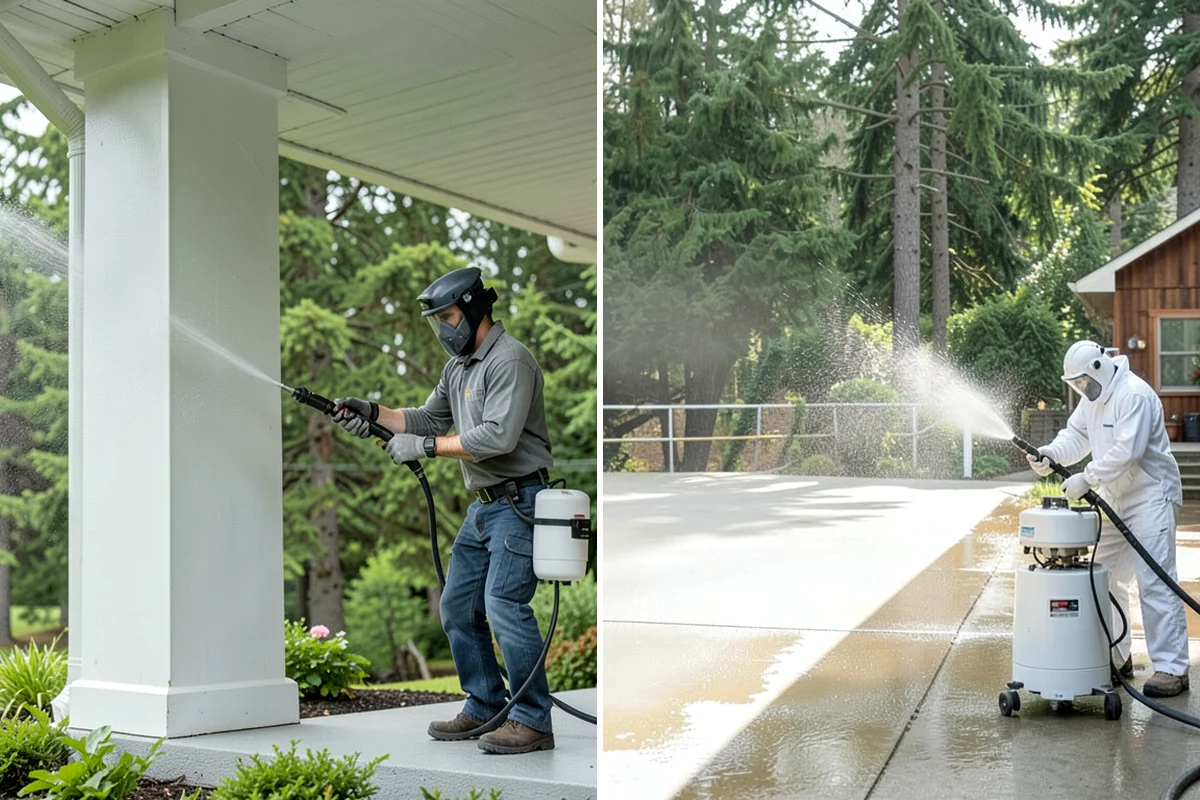 House Washing in Concrete, Skagit County, WA - Inspect siding type and note delicate areas like vents and light fixtures