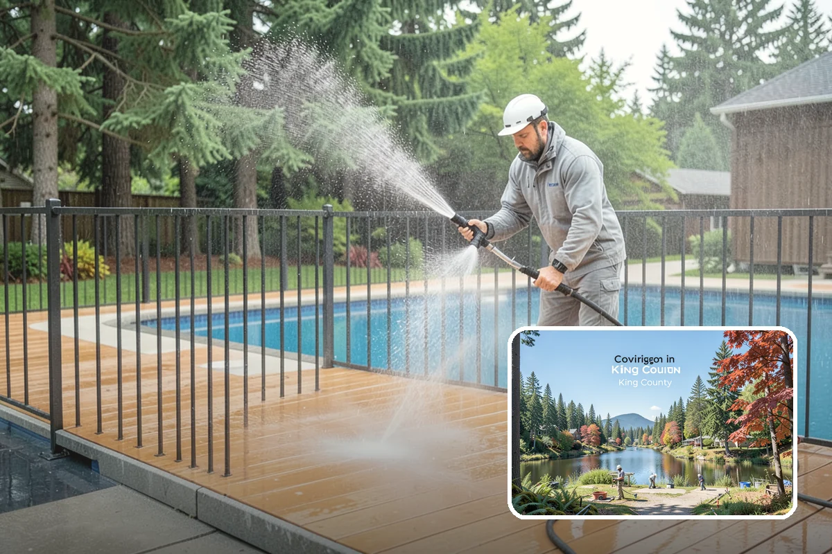 House Washing in Covington, King County, WA - Removes the tell-tale green sheen that shade and moisture create