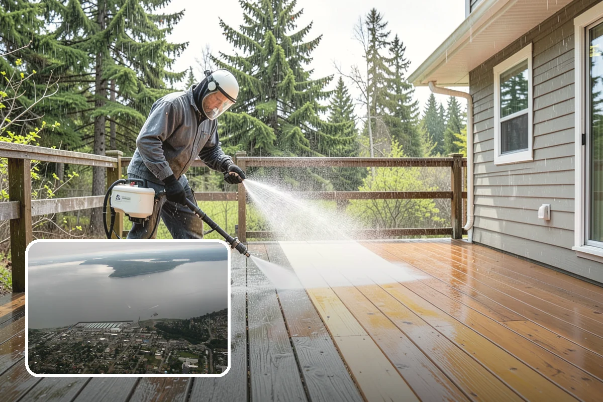 House Washing in Des Moines, King County, WA - Removes the tell-tale green sheen that shade and moisture create