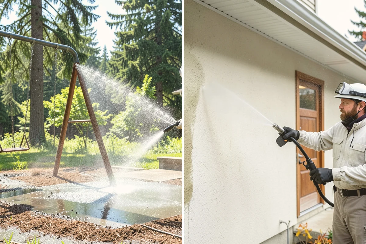 House Washing in Eatonville, Pierce County, WA - Inspect siding type and note delicate areas like vents and light fixtures