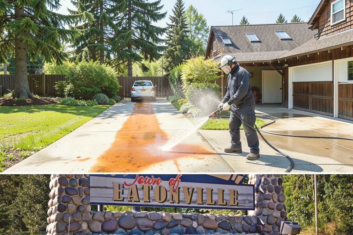 House Washing in Eatonville, Pierce County, WA - Late spring through early fall gives the driest windows for treatment to dwell and dry properly before the next rain.