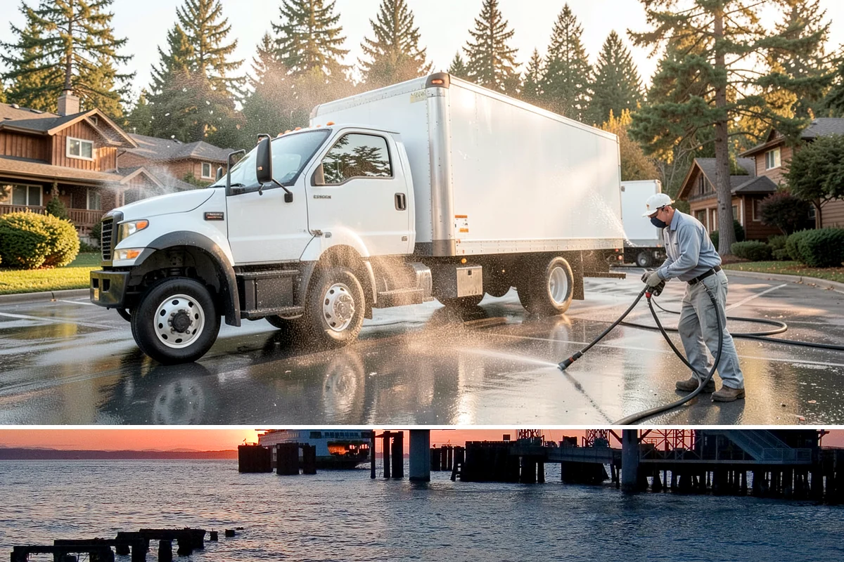 House Washing in Edmonds, Snohomish County, WA - Late spring through early fall gives the driest windows for treatment to dwell and dry properly before the next rain.