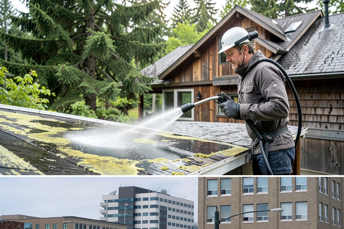 House Washing in Everett, Snohomish County, WA - Late spring through early fall gives the driest windows for treatment to dwell and dry properly before the next rain.
