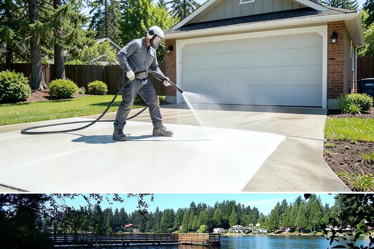 House Washing in Federal Way, King County, WA - Late spring through early fall gives the driest windows for treatment to dwell and dry properly before the next rain.