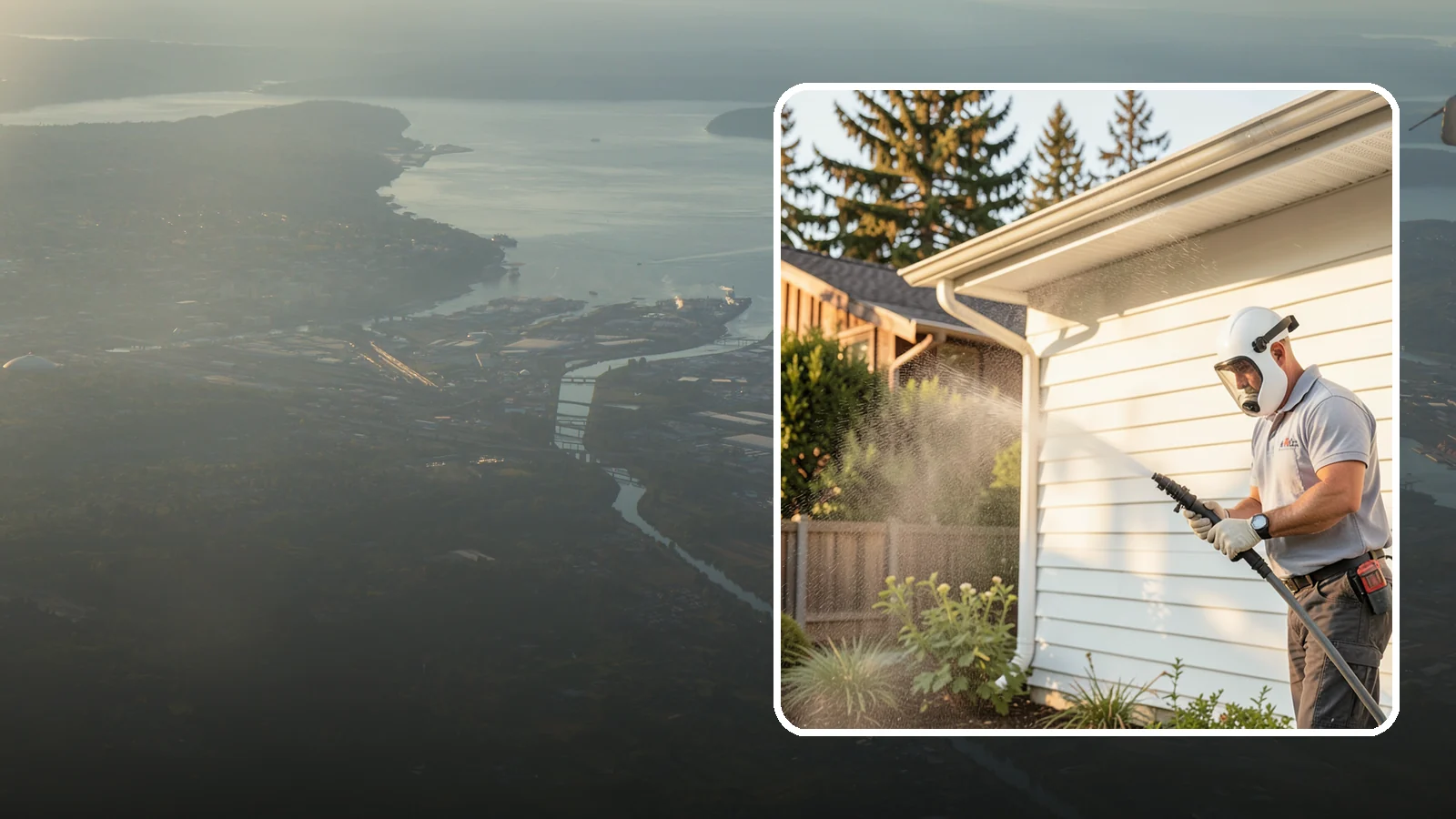 House Washing in Fife, Pierce County, WA - Our house washing lifts the green film, mildew, and grime that Western Washington's damp climate leaves on your siding.