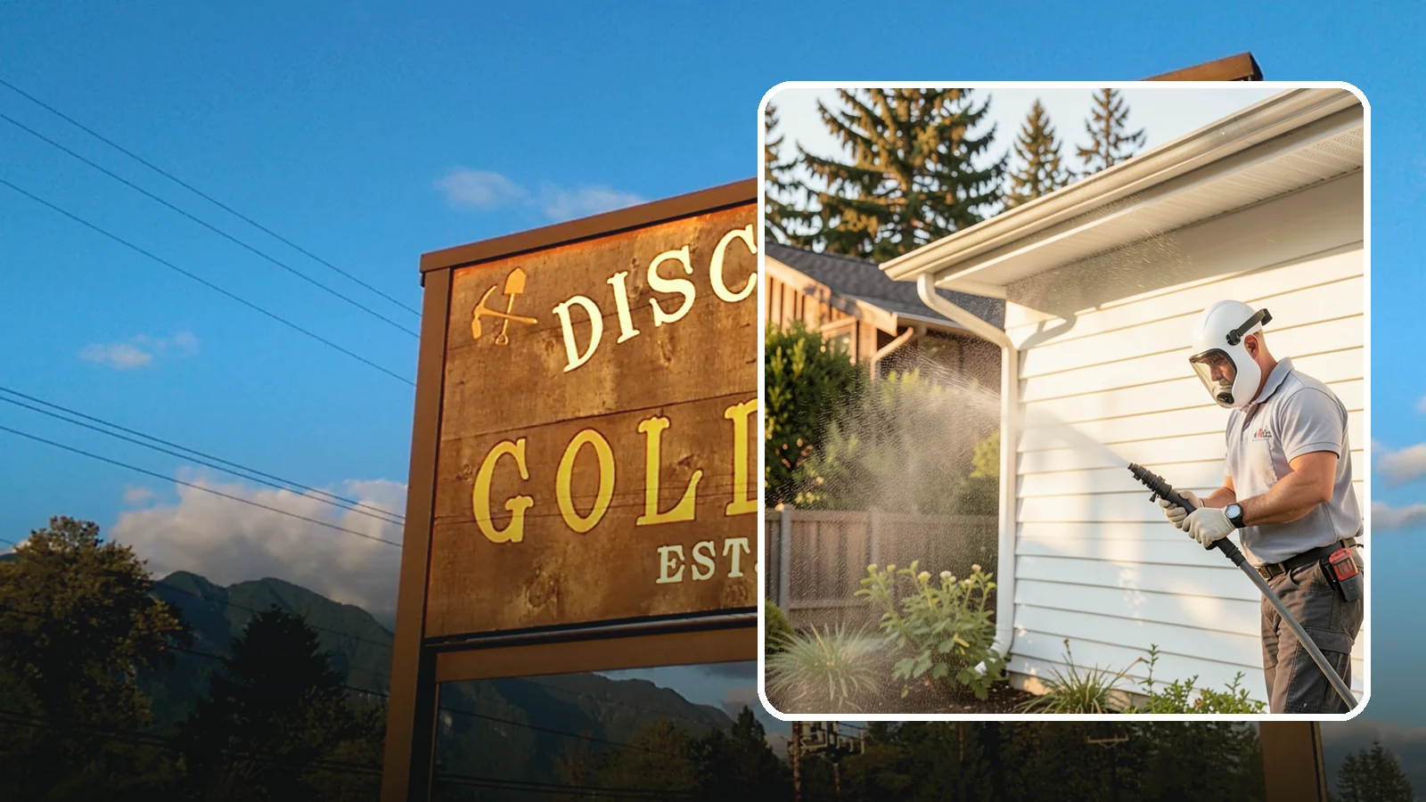House Washing in Gold Bar, Snohomish County, WA - Our house washing lifts the green film, mildew, and grime that Western Washington's damp climate leaves on your siding.