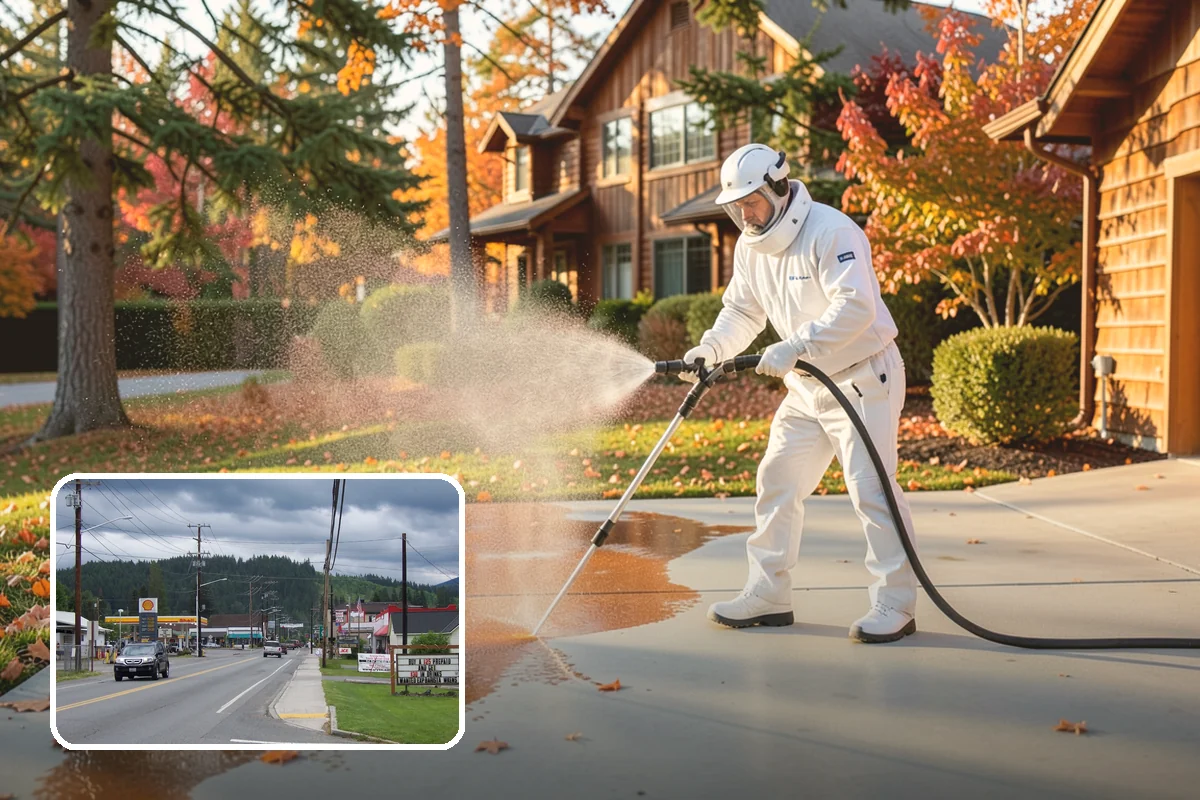 House Washing in Granite Falls, Snohomish County, WA - Removes the tell-tale green sheen that shade and moisture create