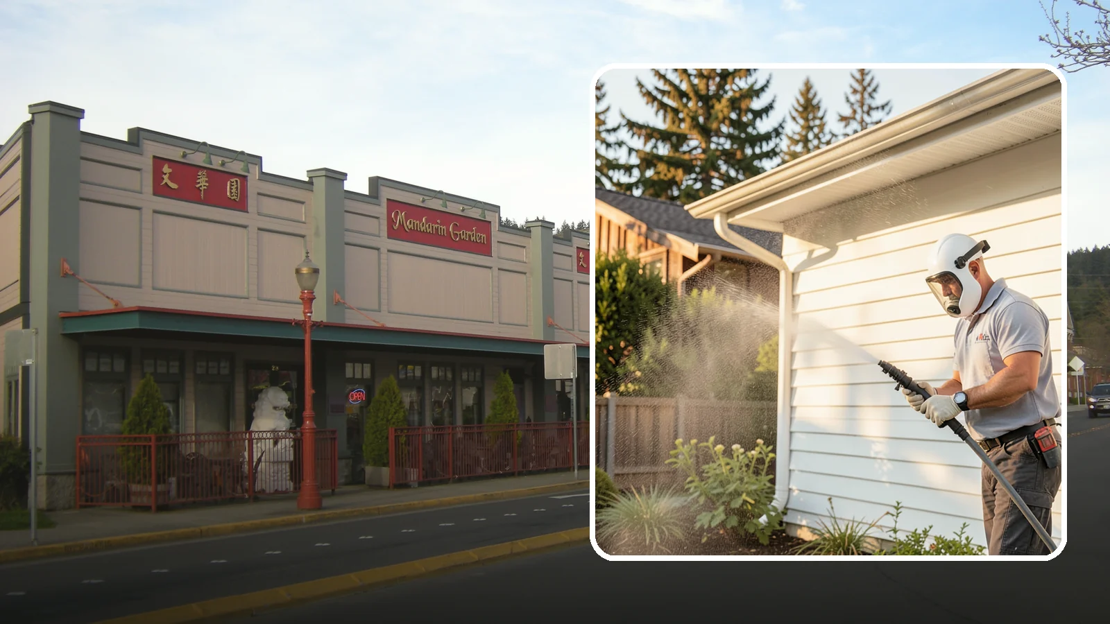 House Washing in Issaquah, King County, WA - Our house washing lifts the green film, mildew, and grime that Western Washington's damp climate leaves on your siding.