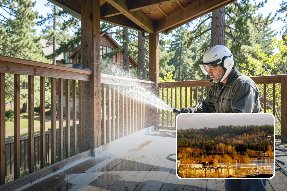 House Washing in Kenmore, King County, WA - Removes the tell-tale green sheen that shade and moisture create
