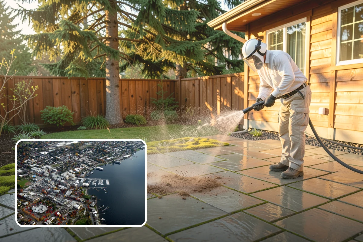House Washing in Kirkland, King County, WA - Removes the tell-tale green sheen that shade and moisture create