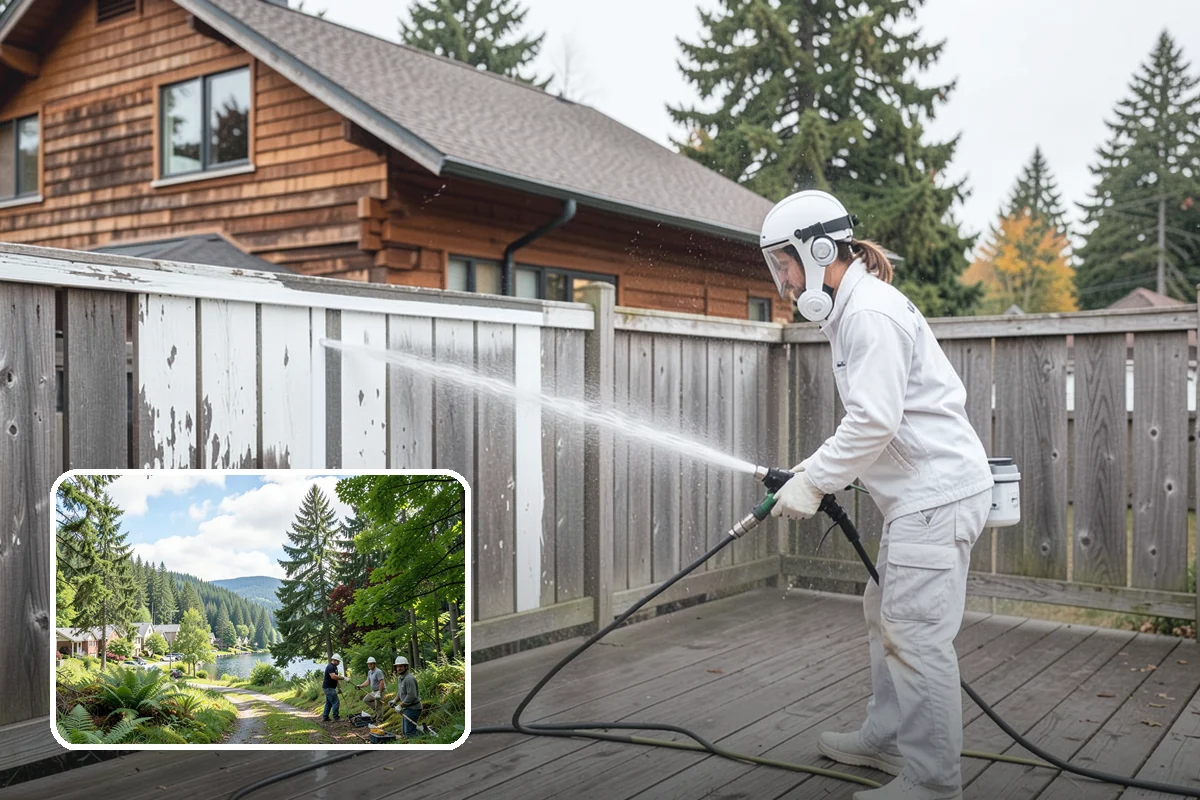 House Washing in Lake Forest Park, King County, WA - Removes the tell-tale green sheen that shade and moisture create