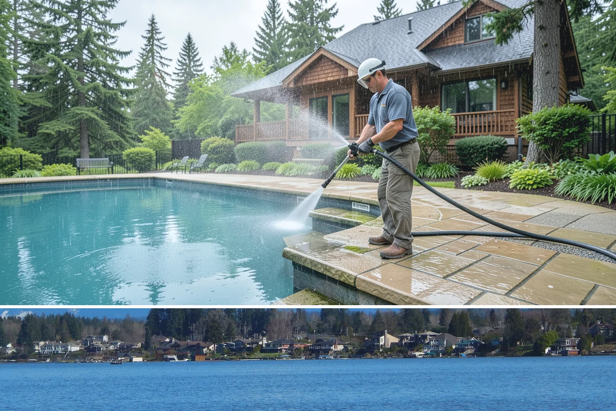 House Washing in Lake Stevens, Snohomish County, WA - Late spring through early fall gives the driest windows for treatment to dwell and dry properly before the next rain.