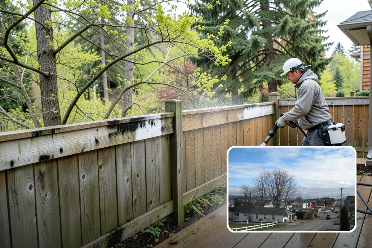 House Washing in Langley, Island County, WA - Removes the tell-tale green sheen that shade and moisture create
