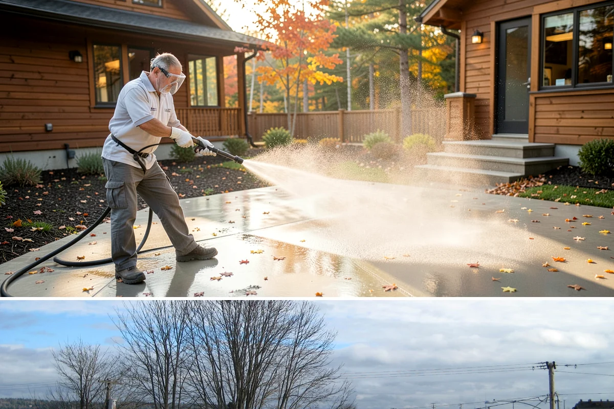 House Washing in Langley, Island County, WA - Late spring through early fall gives the driest windows for treatment to dwell and dry properly before the next rain.