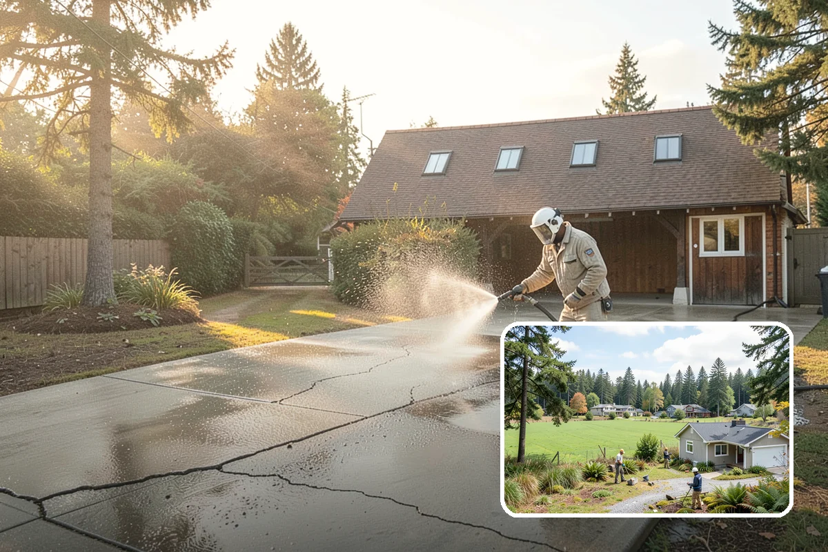 House Washing in Lyman, Skagit County, WA - Removes the tell-tale green sheen that shade and moisture create