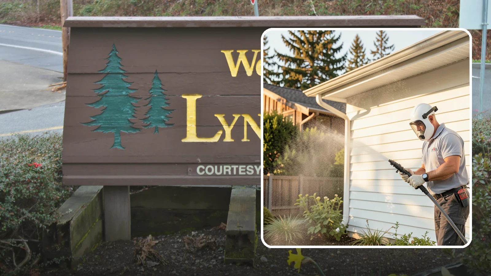 House Washing in Lynnwood, Snohomish County, WA - Our house washing lifts the green film, mildew, and grime that Western Washington's damp climate leaves on your siding.