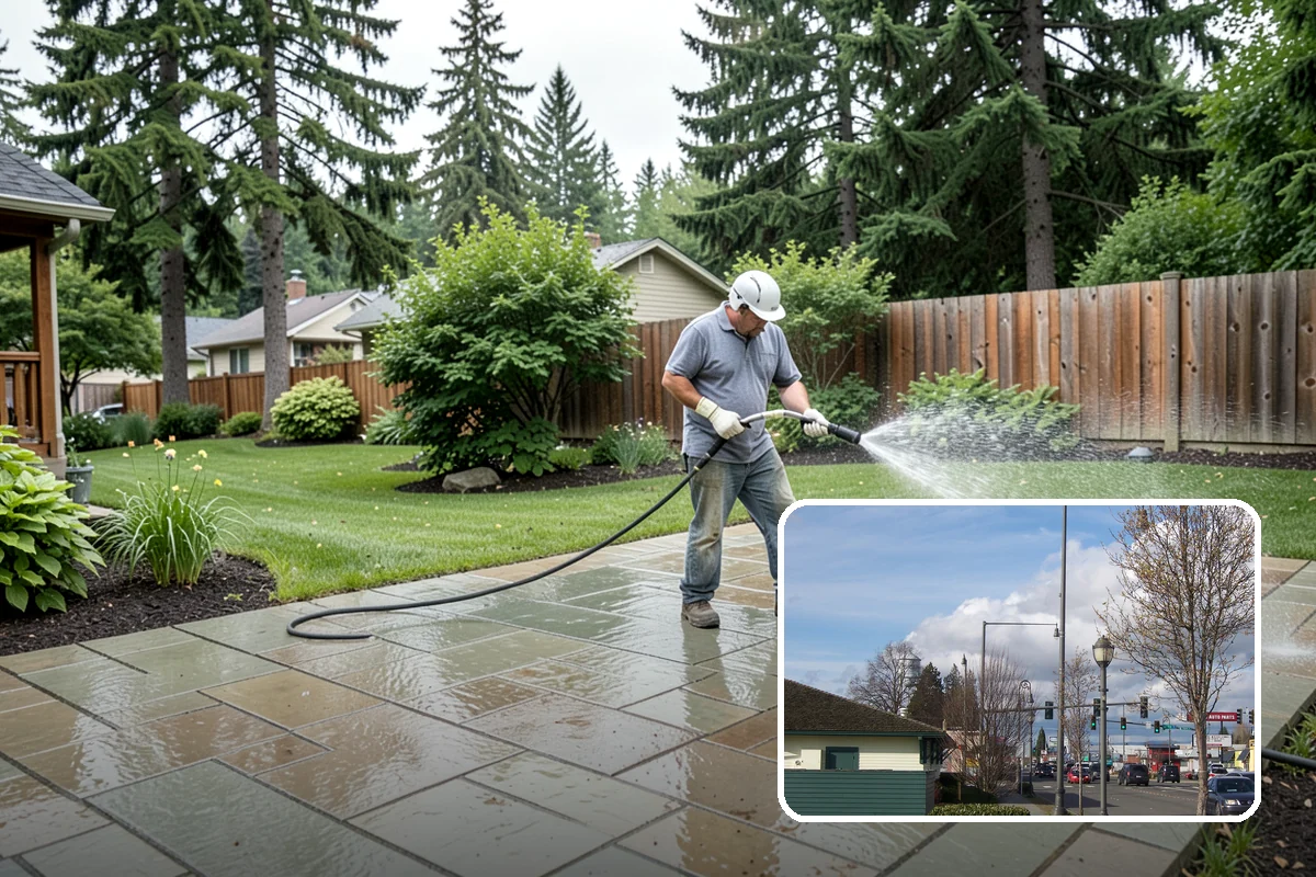 House Washing in Marysville, Snohomish County, WA - Removes the tell-tale green sheen that shade and moisture create