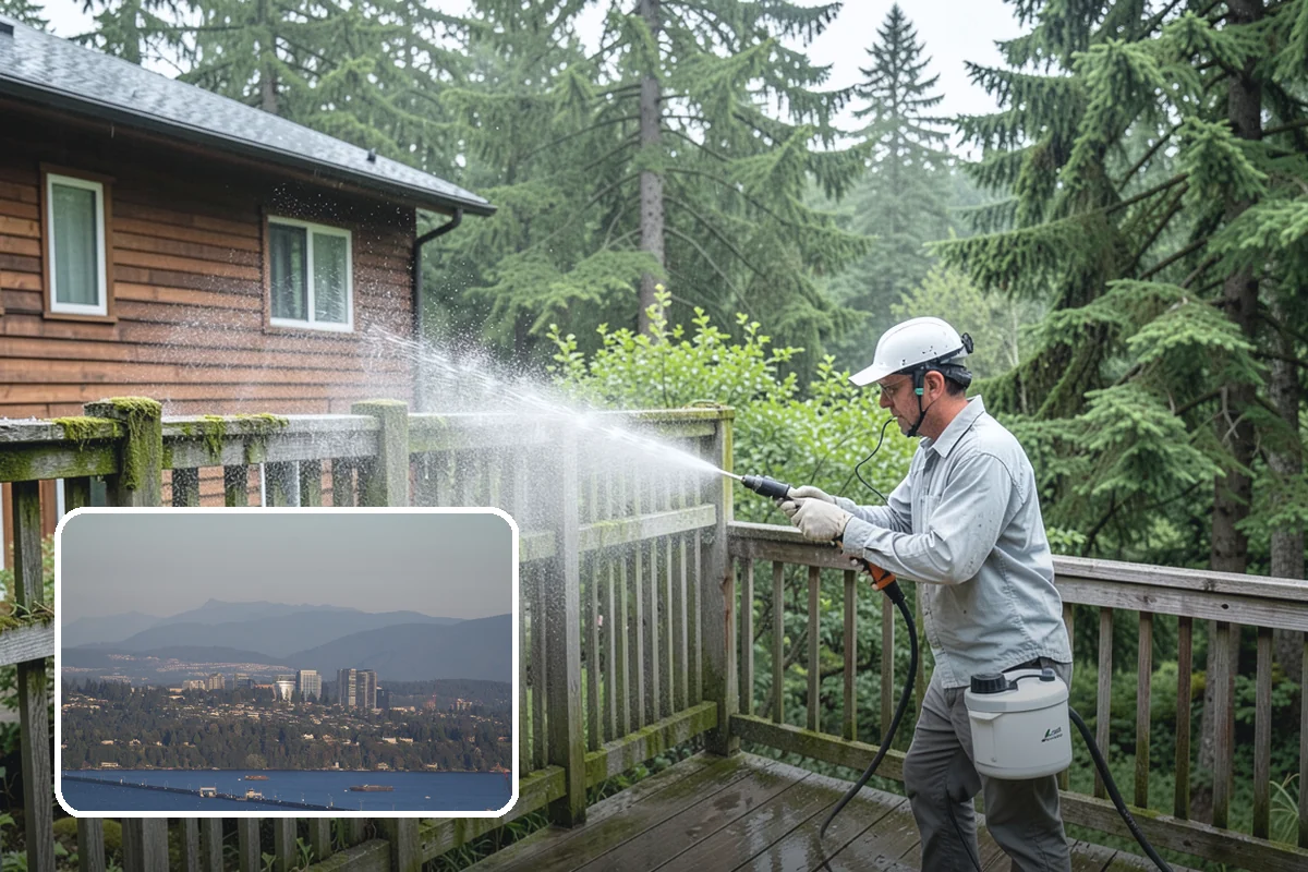 House Washing in Medina, King County, WA - Removes the tell-tale green sheen that shade and moisture create