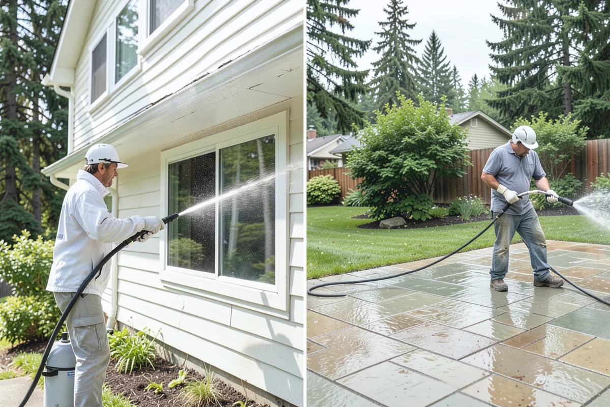 House Washing in Medina, King County, WA - Inspect siding type and note delicate areas like vents and light fixtures