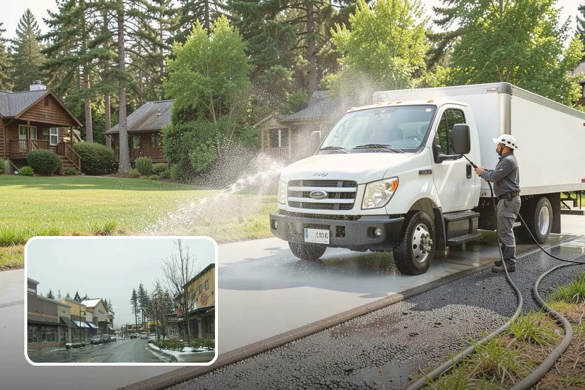House Washing in Mill Creek, Snohomish County, WA - Removes the tell-tale green sheen that shade and moisture create