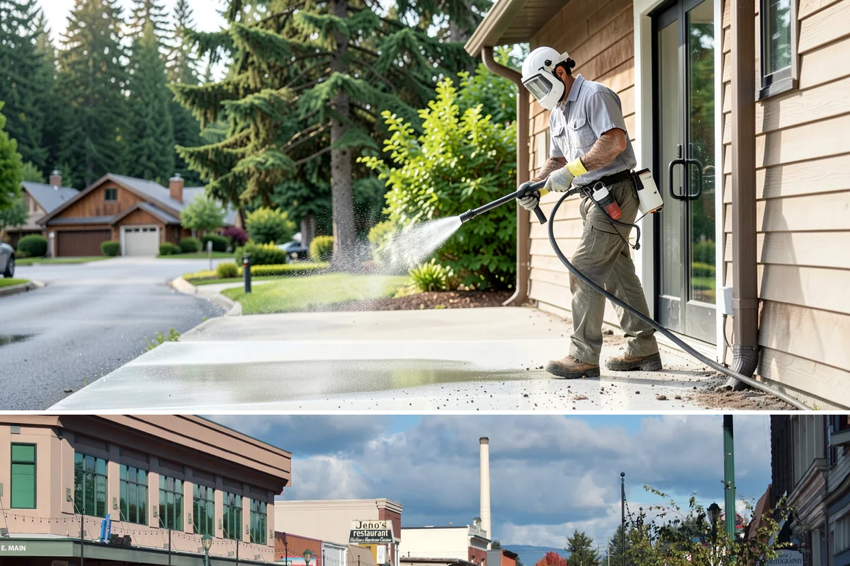 House Washing in Monroe, Snohomish County, WA - Late spring through early fall gives the driest windows for treatment to dwell and dry properly before the next rain.
