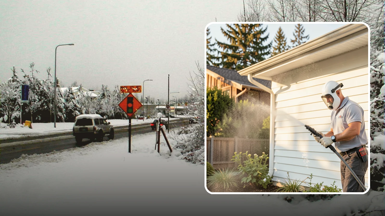 House Washing in Newcastle, King County, WA - Our house washing lifts the green film, mildew, and grime that Western Washington's damp climate leaves on your siding.