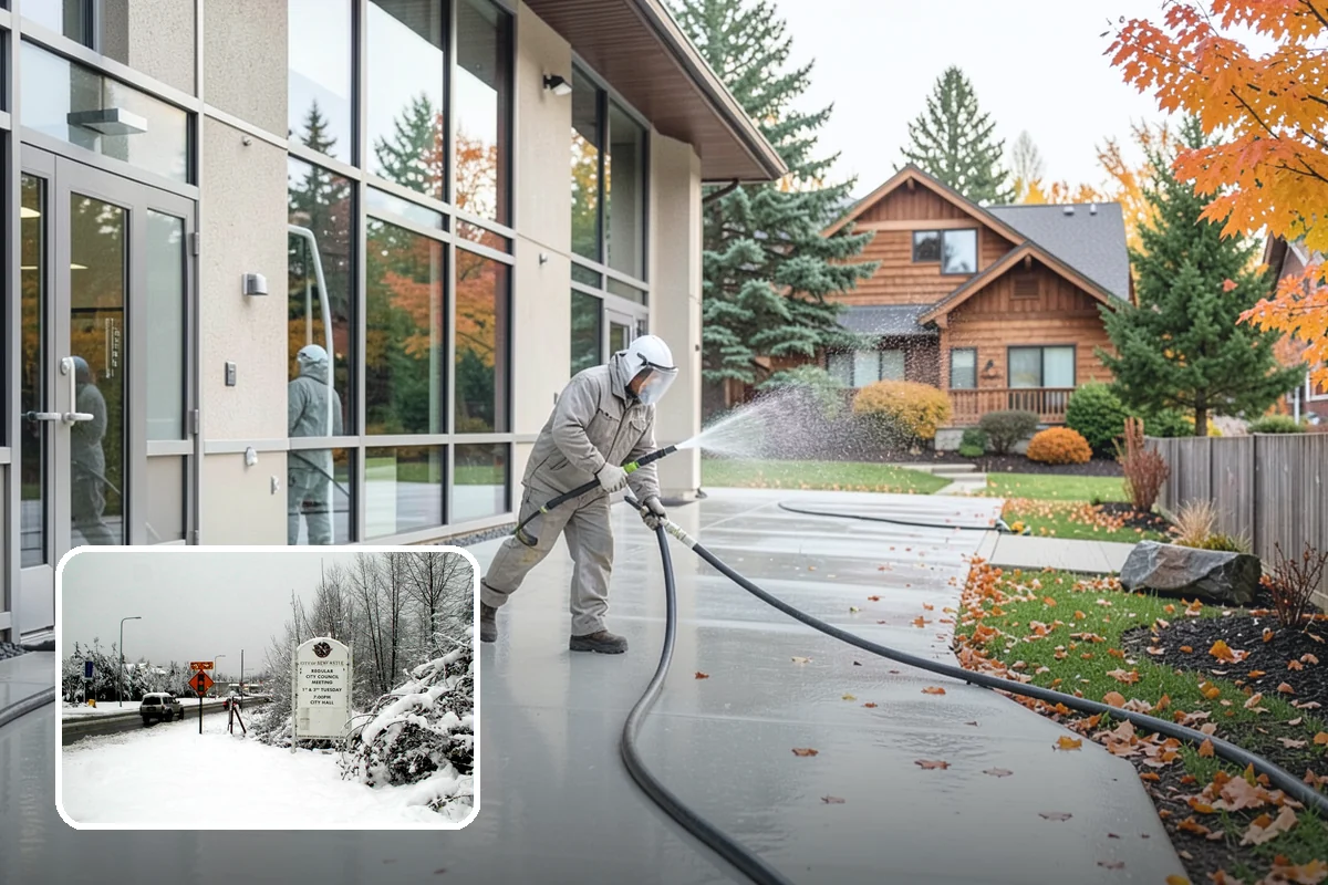 House Washing in Newcastle, King County, WA - Removes the tell-tale green sheen that shade and moisture create