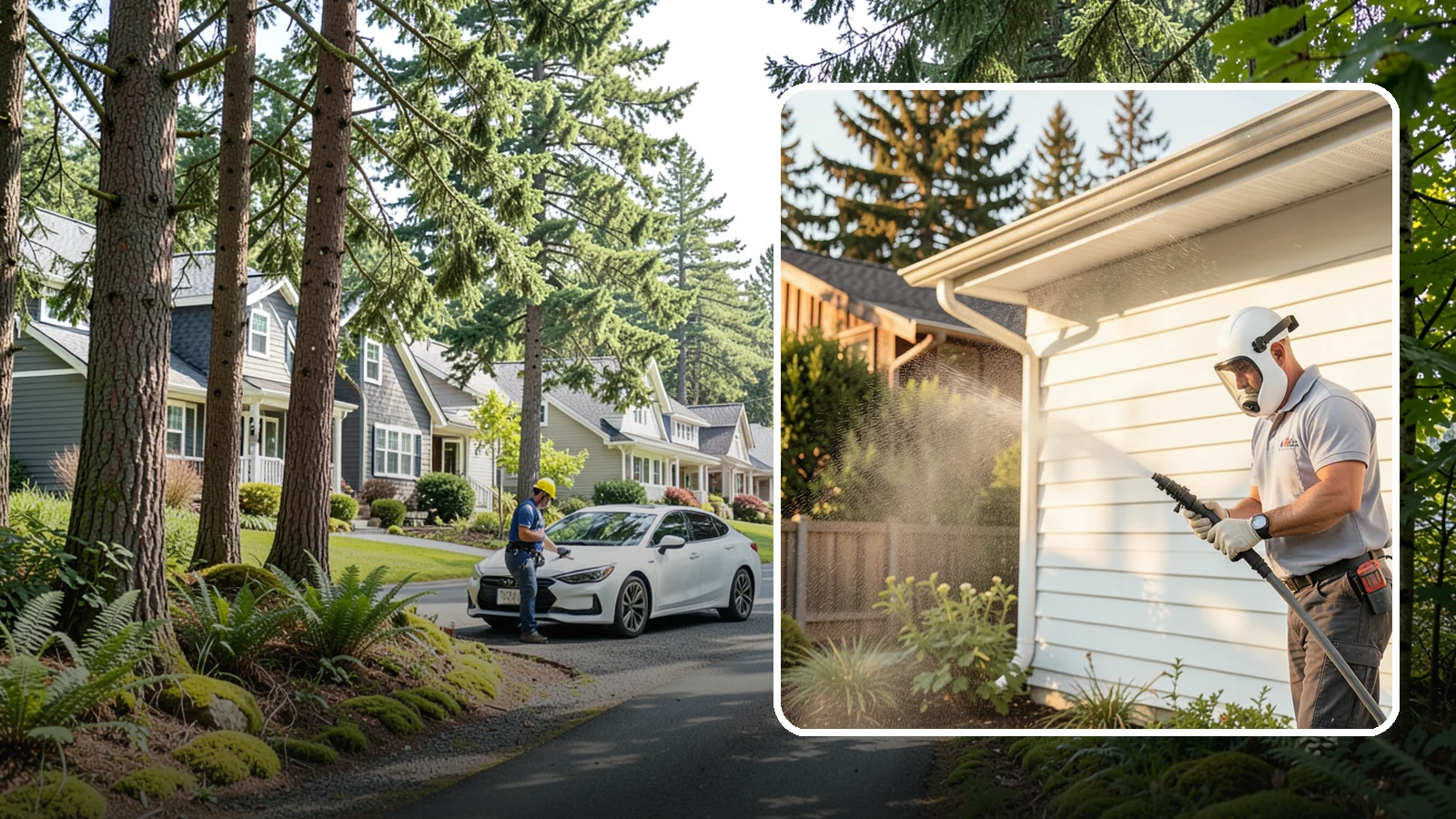 House Washing in Normandy Park, King County, WA - Our house washing lifts the green film, mildew, and grime that Western Washington's damp climate leaves on your siding.