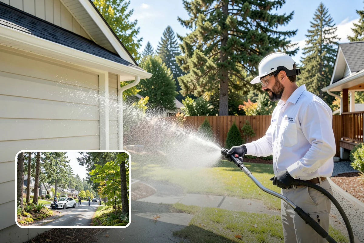 House Washing in Normandy Park, King County, WA - Removes the tell-tale green sheen that shade and moisture create