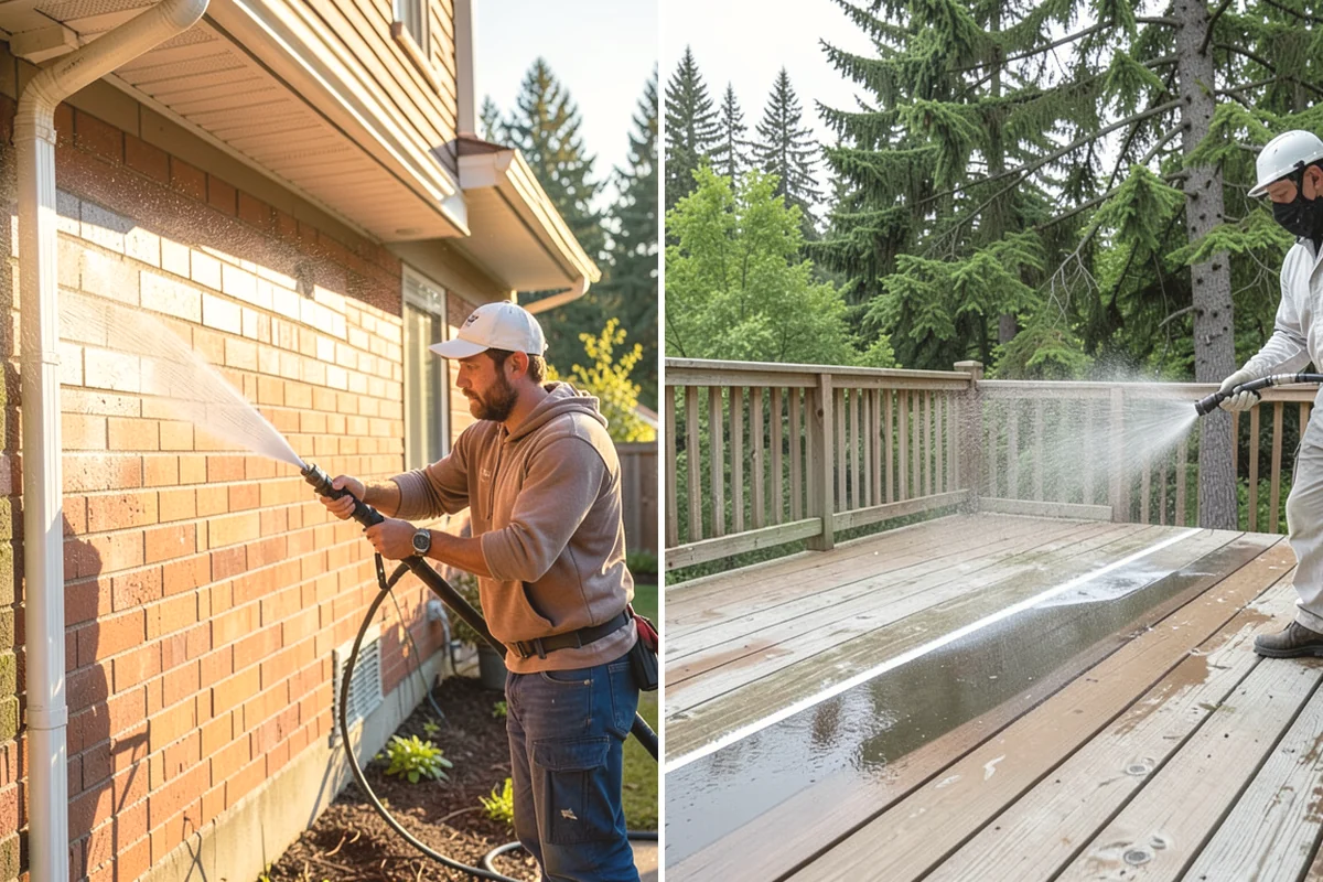 House Washing in Oak Harbor, Island County, WA - Inspect siding type and note delicate areas like vents and light fixtures