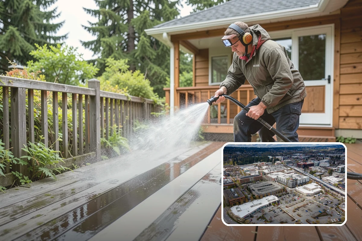 House Washing in Redmond, King County, WA - Removes the tell-tale green sheen that shade and moisture create
