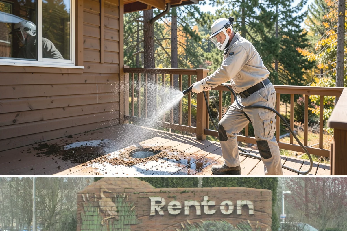 House Washing in Renton, King County, WA - Late spring through early fall gives the driest windows for treatment to dwell and dry properly before the next rain.